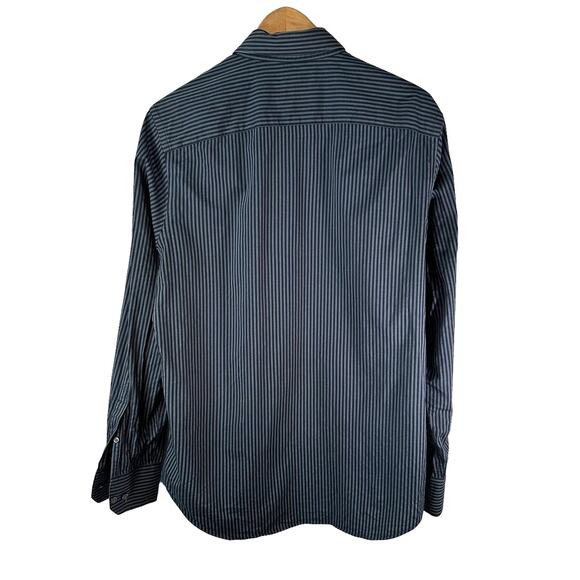 Banana Republic Men's Stretch Striped Button Up Shirt Gray Size Medium 15- 15.5 - Picture 2 of 7